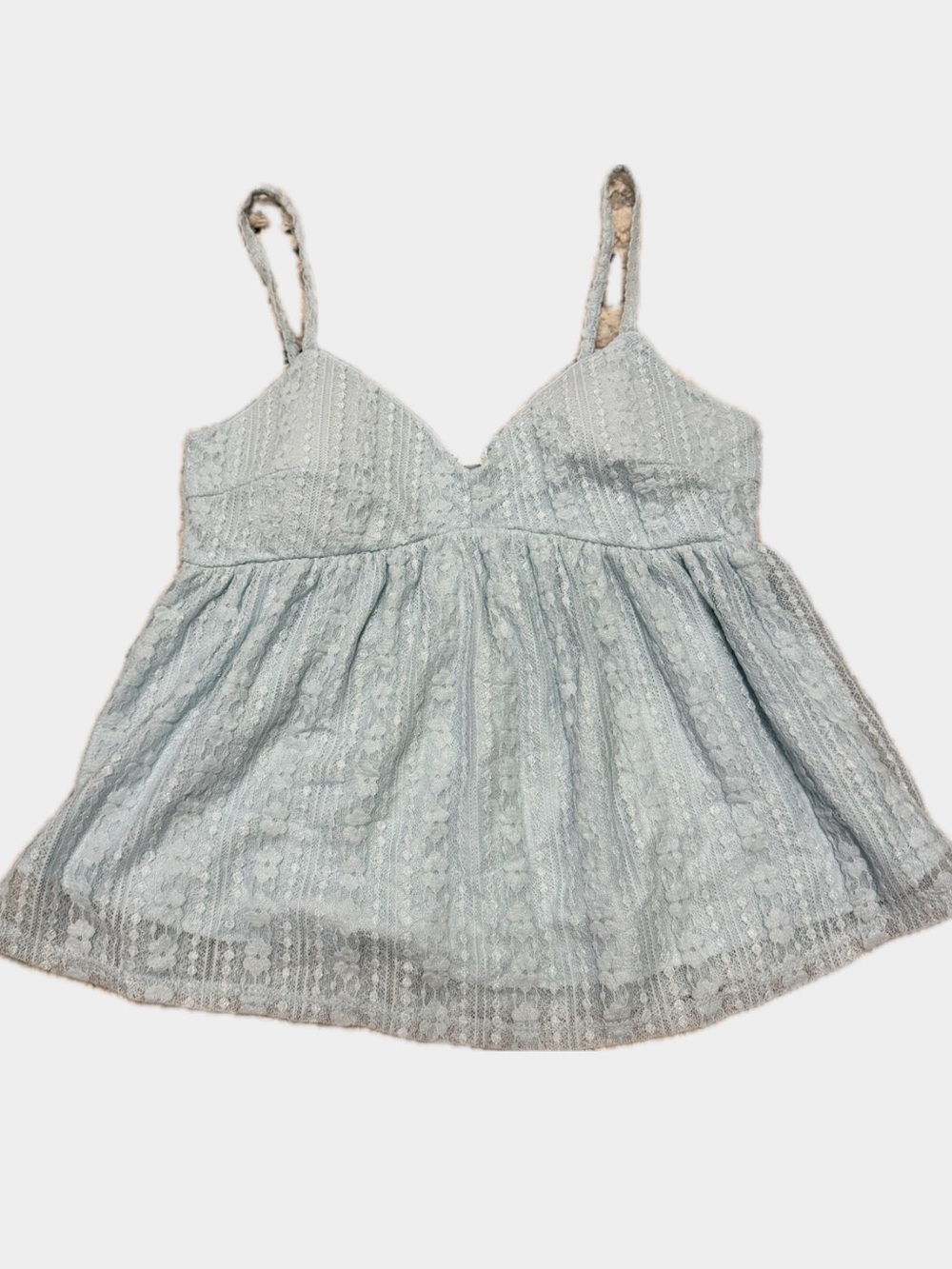 Light Blue Lace Spaghetti-Strap Women's Tank Top